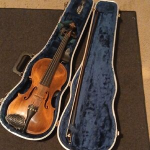 Vintage Wooden Violin with Case